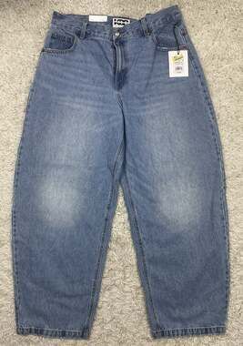 KBB Kahlana Barrel Leg Jeans Womens Size 12 Light Vintage Wash O-Ring Baggy NWT